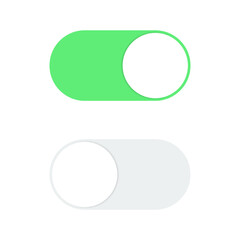Poster - toggle switch buttons icon. on and off. green and gray switch interface buttons. template design for