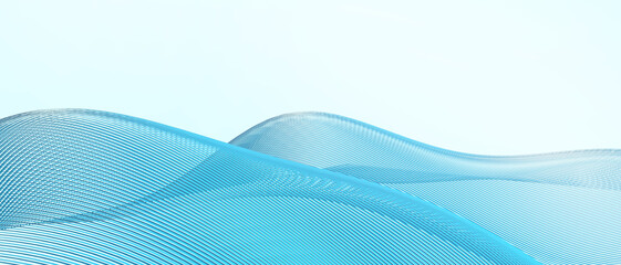 Poster - Abstract Futuristic Digital Landscape and technology background. internet connection for Network data and Development on Blue. copy space, digital data, banner, website -3d Rendering