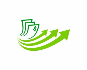 Poster - Money with arrow growth vector logo