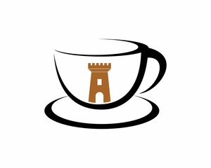 Wall Mural - Coffee cup fortress in the middle