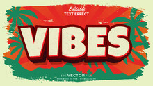 Editable Text Style Effect - Retro Summer Text In Grunge Style Theme