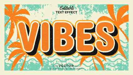 Leinwandbilder - Editable text style effect - retro summer text in grunge style theme