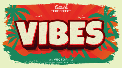 Aufkleber - Editable text style effect - retro summer text in grunge style theme