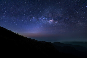 Wall Mural - universe space and milky way galaxy with stars on night sky background.