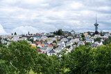 Fototapeta Miasto - View of Trondheim City on an overcast day 