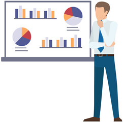 Poster - analytics information and development statistics. web analysis measure, product testing technology. 