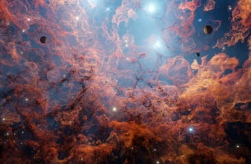 Wall Mural - nebula in outer space, planets and galaxy