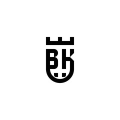Poster - BK simple royal shield logo initial concept high quality logo design