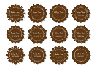 Wall Mural - Decorative label frames. Vintage ornate labels sale stickers Vector symbol set