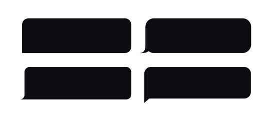 Wall Mural - Set of bubble messages template black style for website, mobile chat application, chat speech bubble. Communication mobile app design. Chat app. Sms message icon. Vector Illustration 10 eps