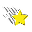 Shooting star with icon style.