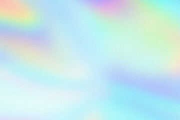 Poster - Abstract pastel holographic blurred grainy gradient background texture. Colorful digital grain soft noise effect pattern. Lo-fi multicolor vintage retro design.