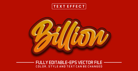 Wall Mural - Emboss Billion editable text effect