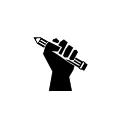 Poster - Hand holding a pen icon isolated on white background