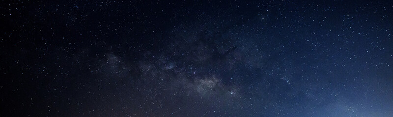 Wall Mural - panorama night blue sky and star background.with grain and select white balance.many stars with milk