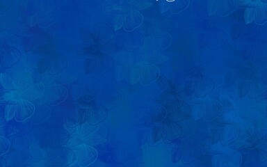 Poster - Light BLUE vector natural backdrop with flowers.