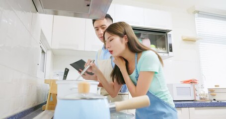 Sticker - couple are cooking together