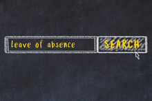 Chalk sketch of browser window with search form and inscription leave of absence