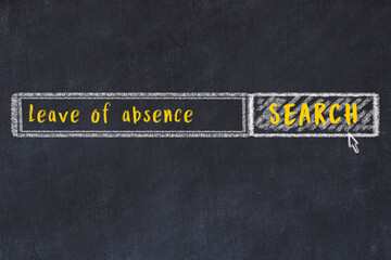 Wall Mural - Chalk sketch of browser window with search form and inscription leave of absence