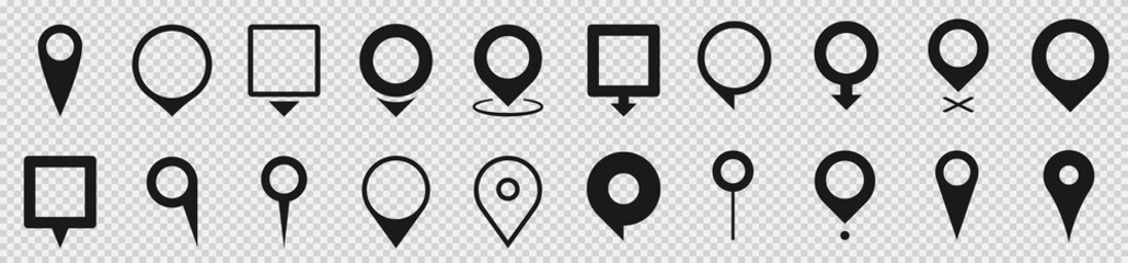 Wall Mural - Set of map pointers vector icon