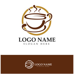 Wall Mural - Coffee cup Logo Template vector icon illustration  design