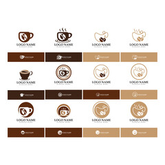 Wall Mural - Coffee cup Logo Template vector icon illustration  design