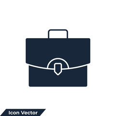 Wall Mural - briefcase icon logo vector illustration. sack of money symbol template for graphic and web design collection