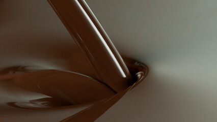 Canvas Print - Close-up of pouring stream of melted chocolate.