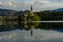 Bled Island With The Church In Slovenia
