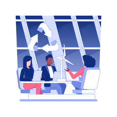 Poster - Business sustainability isolated concept vector illustration. Group of colleagues discussing new environmental project, business etiquette and responsibility, company rules vector concept.