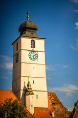 Poster - Fragment of Small Square and the Council Tower in SIbiu, Romania