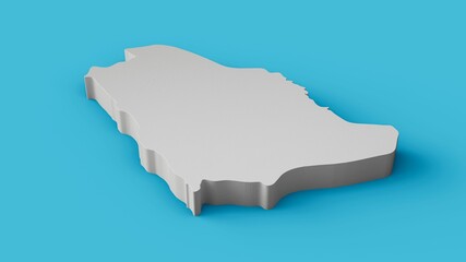 Canvas Print - 3D rendering of the Saudi Arabia map with sea and land geology