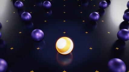 Visual concept of progress. 3d sphere rolling forward into the future. 3d loop