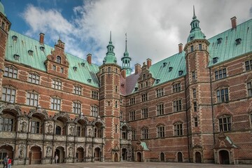 Poster - Scenic view of Frederiksborg Castle courtyard facade, Hillerod, Denmark