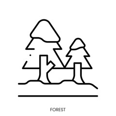 Wall Mural - forest icon. Linear style sign isolated on white background. Vector illustration