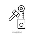 hammer game icon. Linear style sign isolated on white background. Vector illustration