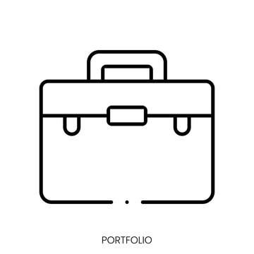 portfolio icon. Linear style sign isolated on white background. Vector illustration