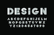 Modern stylized volumetric font - vector minimalistic design. Trendy english alphabet - shadow latin linear letters. New creative signs typeface