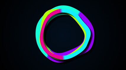 Poster - Wiggle colorful circles. Computer generated 3d render