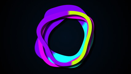 Poster - Wiggle colorful circles. Computer generated 3d render