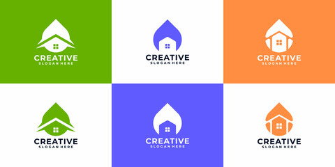 Wall Mural - Set of usable house logo vector design for brand and identity