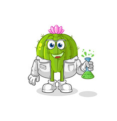 Canvas Print - cactus scientist character. cartoon mascot vector