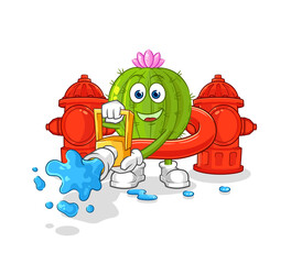 Poster - cactus firefighter vector. cartoon character