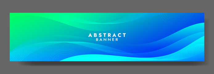 Abstract Blue Fluid Banner Template. Modern background design. gradient color. Dynamic Waves. Liquid shapes composition. Fit for banners