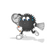 © dataimasu - sea urchin playing badminton illustration. character vector