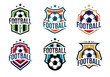 © Rakpong - Set of soccer Logo or football club sign Badge. Football logo with shield background vector design