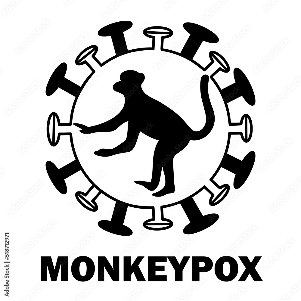 Vector de Stock Monkeypox virus vector icon. Silhouette of a monkey ...
