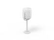 White mono color vintage microphone on a white solid background. Minimalistic design object. 3d rendering icon ui ux interface element.