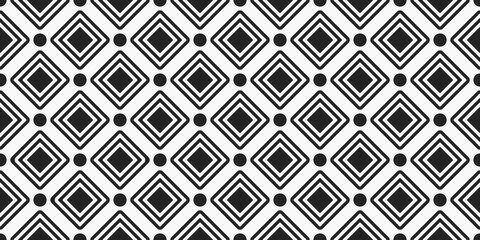 Poster - Diamonds black seamless. Pattern of identical rhombuses.