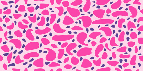 Poster - Pink-blue formless liquid forms. Vector of seamless pink rounded shapes create a pattern.